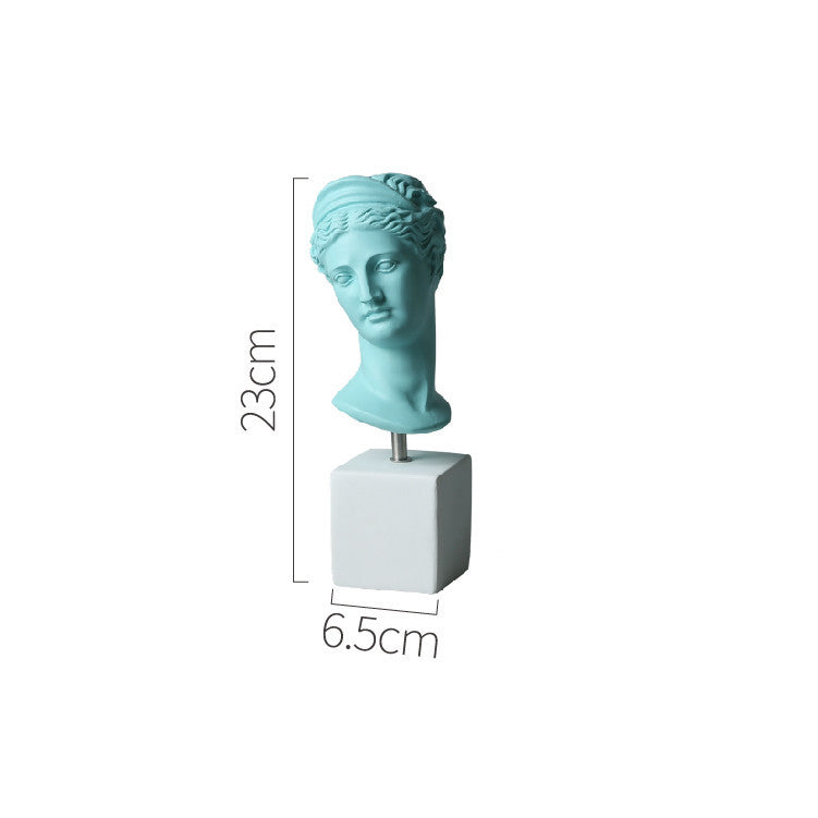 Colored Plaster Resin Greek Statue – Nordic Character Desktop Ornament