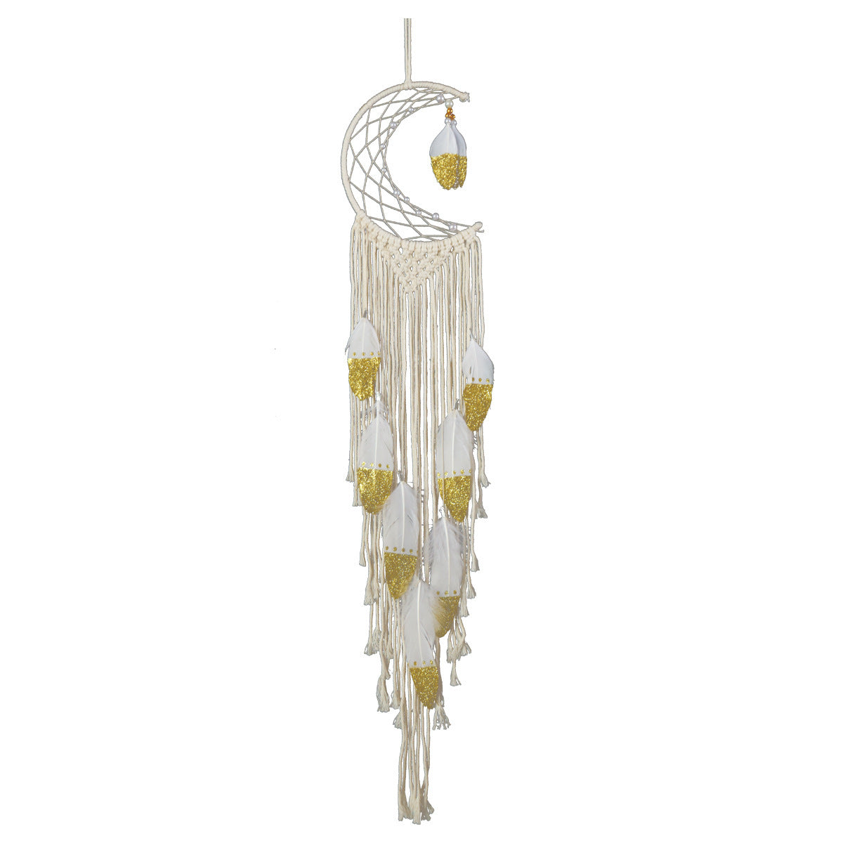 Crescent Dream Catcher- Handcrafted Wall Hanging