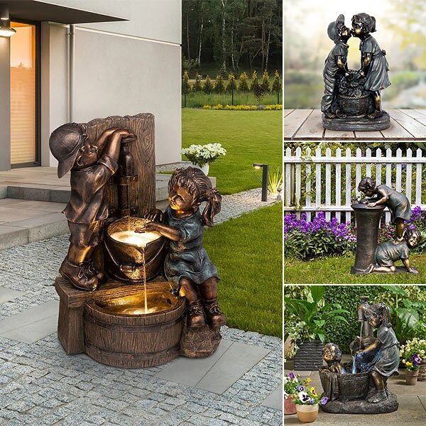 Charming Boy & Girl Garden Statue