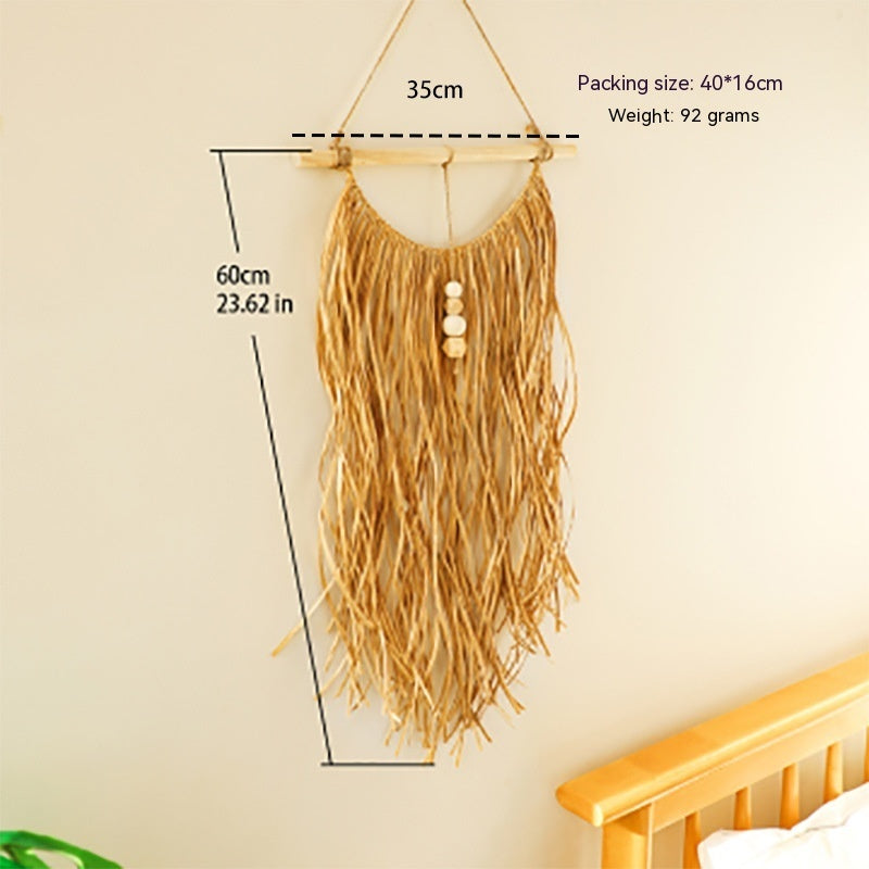 Handwoven Raffia Pendant – Classic Decorative Hanging