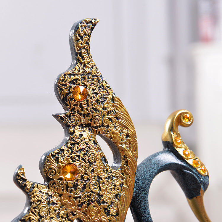Couple Swan Home Decoration – Elegant Resin Figurine for Table Decor