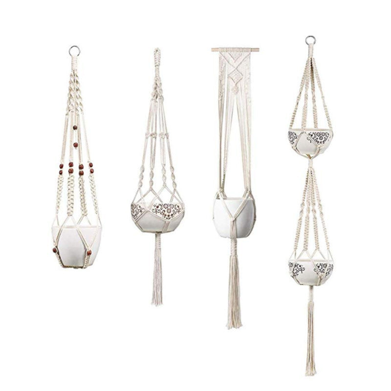 Boho Bloom 4-Pack Macramé Plant Hanger Set