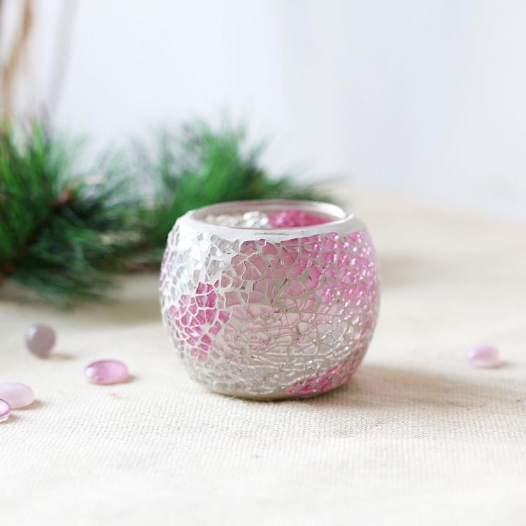 Mosaic Glass Candle Holder Tea Light Holder for Wedding Home Pub Decor