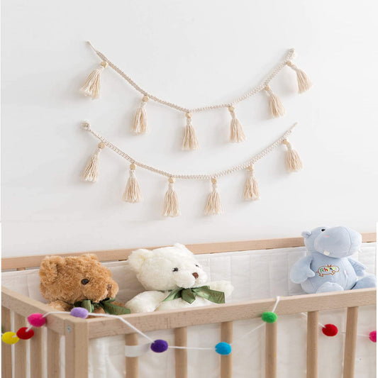 Solstice Tassel Garland with Wooden Beads