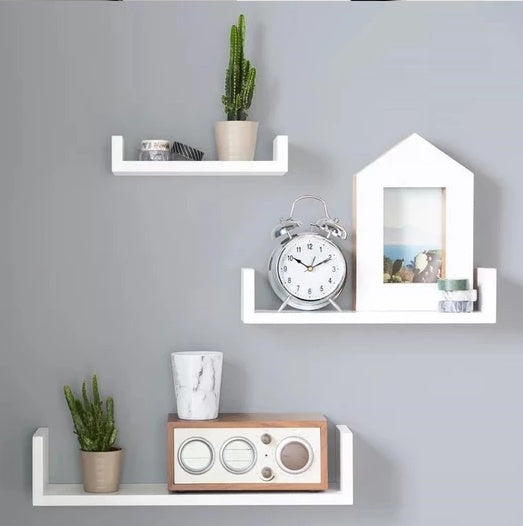Elegant U-Shaped Wall Shelf Set