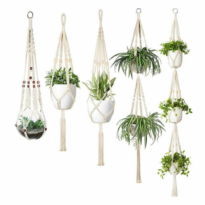 Boho Bloom 4-Pack Macramé Plant Hanger Set