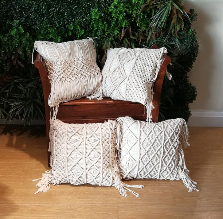 Lunara Boho Handwoven Macramé Cushion Cover