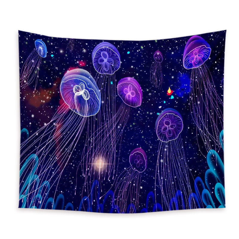 Purple Jellyfish Wall Cloth Tapestry