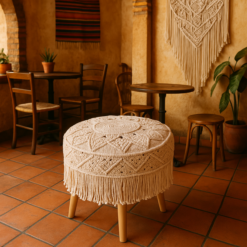 Isla Macramé Accent Stool