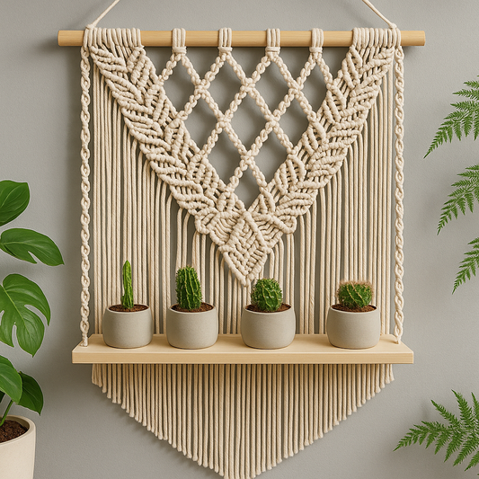 Niva Macramé Hanging Shelf
