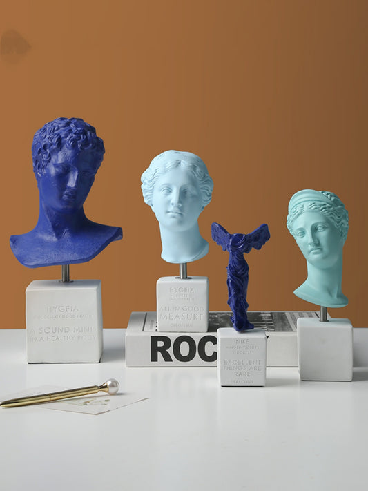 Colored Plaster Resin Greek Statue – Nordic Character Desktop Ornament