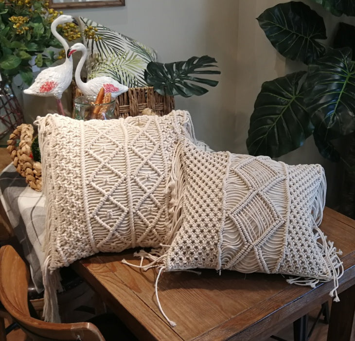 Lunara Boho Handwoven Macramé Cushion Cover