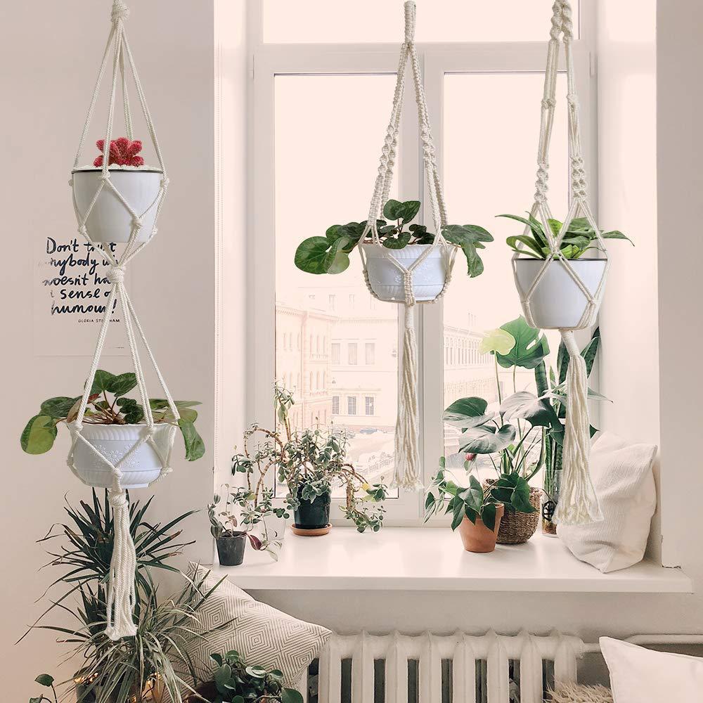 Boho Bloom 4-Pack Macramé Plant Hanger Set