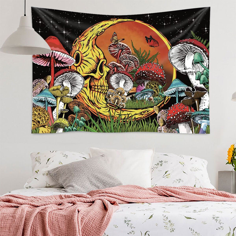 Sunny Mushroom Wall Cloth Tapestry