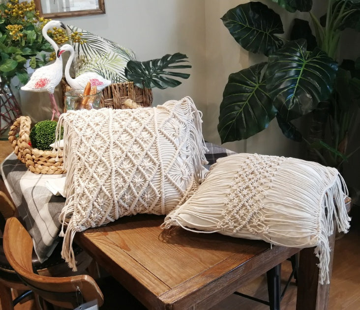 Lunara Boho Handwoven Macramé Cushion Cover
