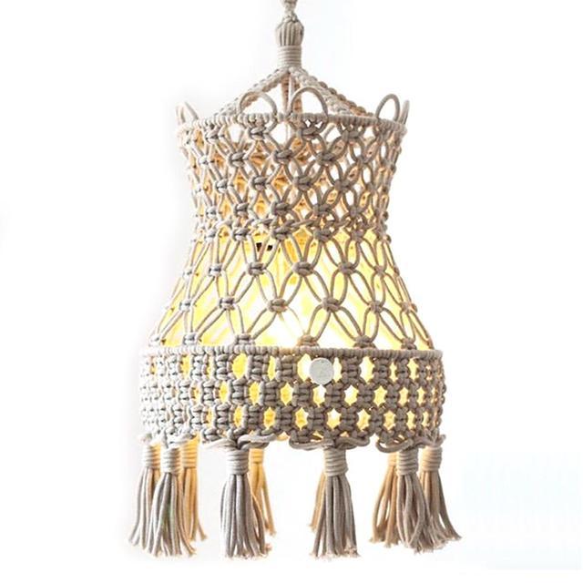 LaceGlow Handmade Macramé Lampshade
