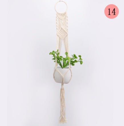 BotaniNest 4-Pack Macramé Plant Hanger & Shelf Set