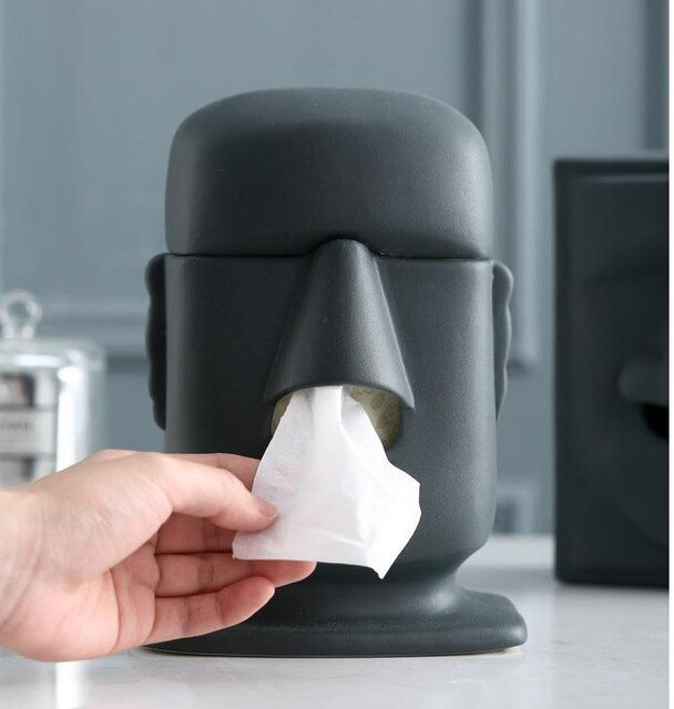 Moai statue ceramic drawer