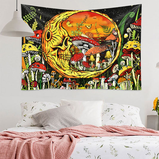 Sunny Mushroom Wall Cloth Tapestry
