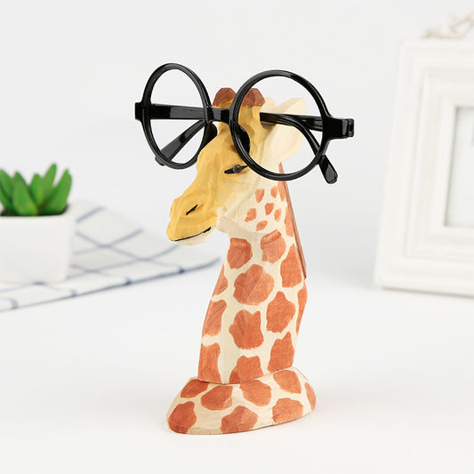 Solid Wooden Creative Fashion Glasses Frame Animal Retro Home Decor