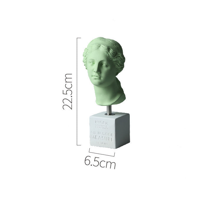 Colored Plaster Resin Greek Statue – Nordic Character Desktop Ornament