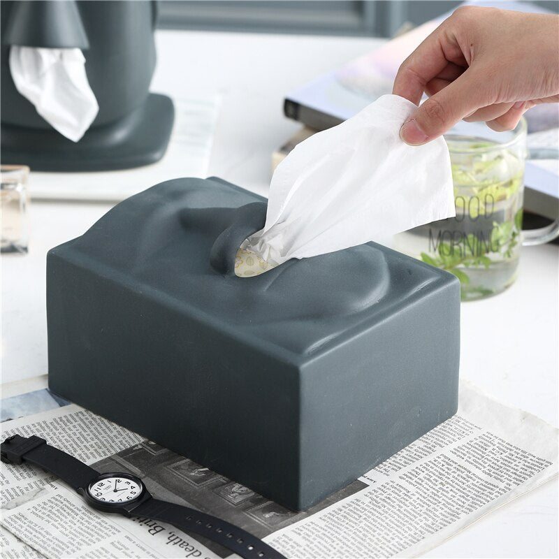 Moai statue ceramic drawer