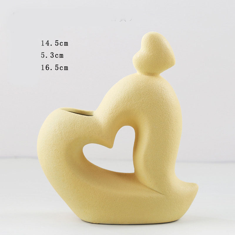 Matte Abstract Character Ceramic Vase