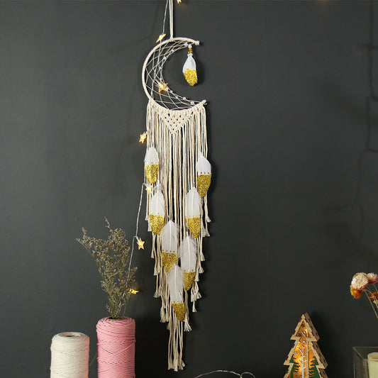 Crescent Dream Catcher- Handcrafted Wall Hanging