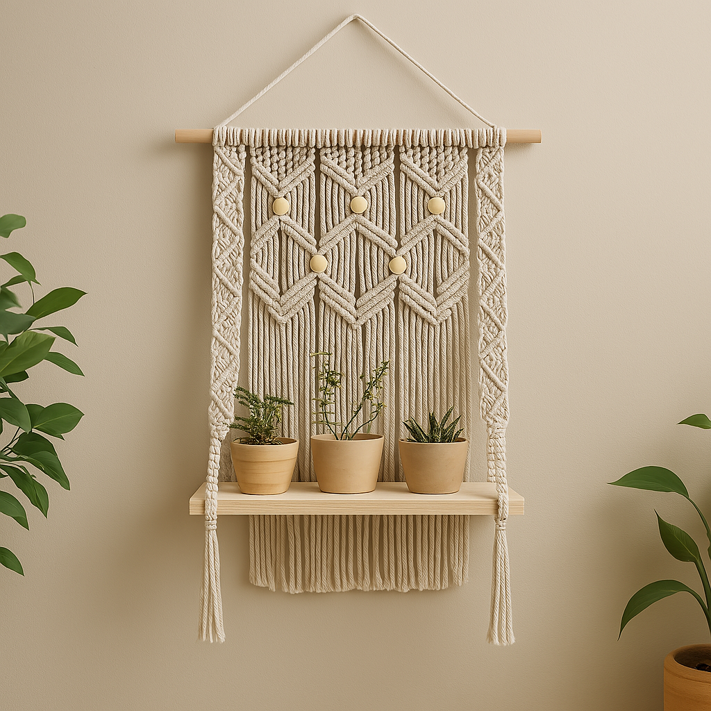 Eira Macramé Plant Shelf