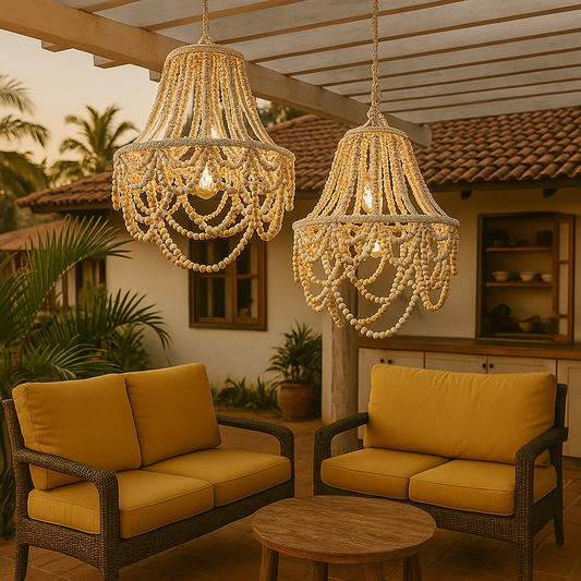 Bela Macramé Beaded Chandelier