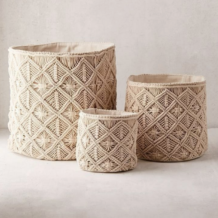 Savannah Nesting Macramé Storage Baskets