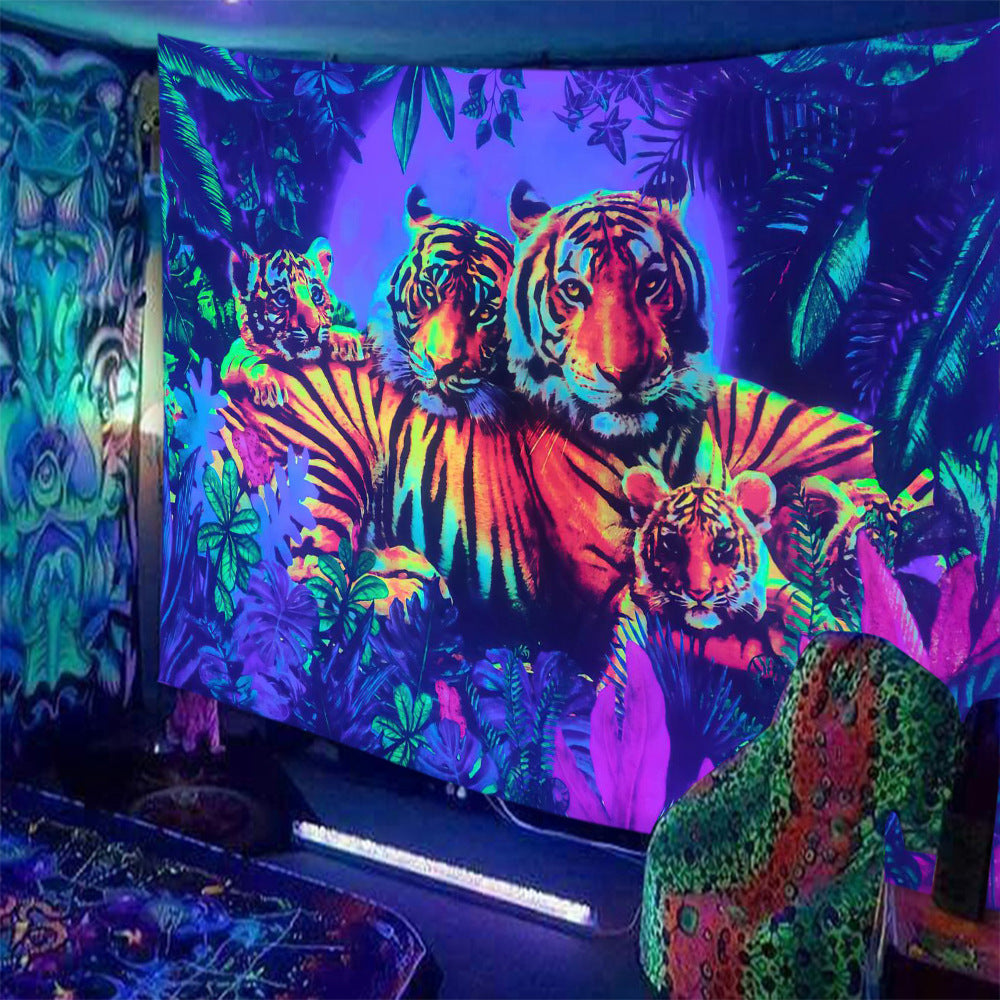 Trippy Fluorescent Home Decor Tapestry