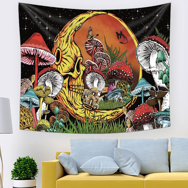 Sunny Mushroom Wall Cloth Tapestry