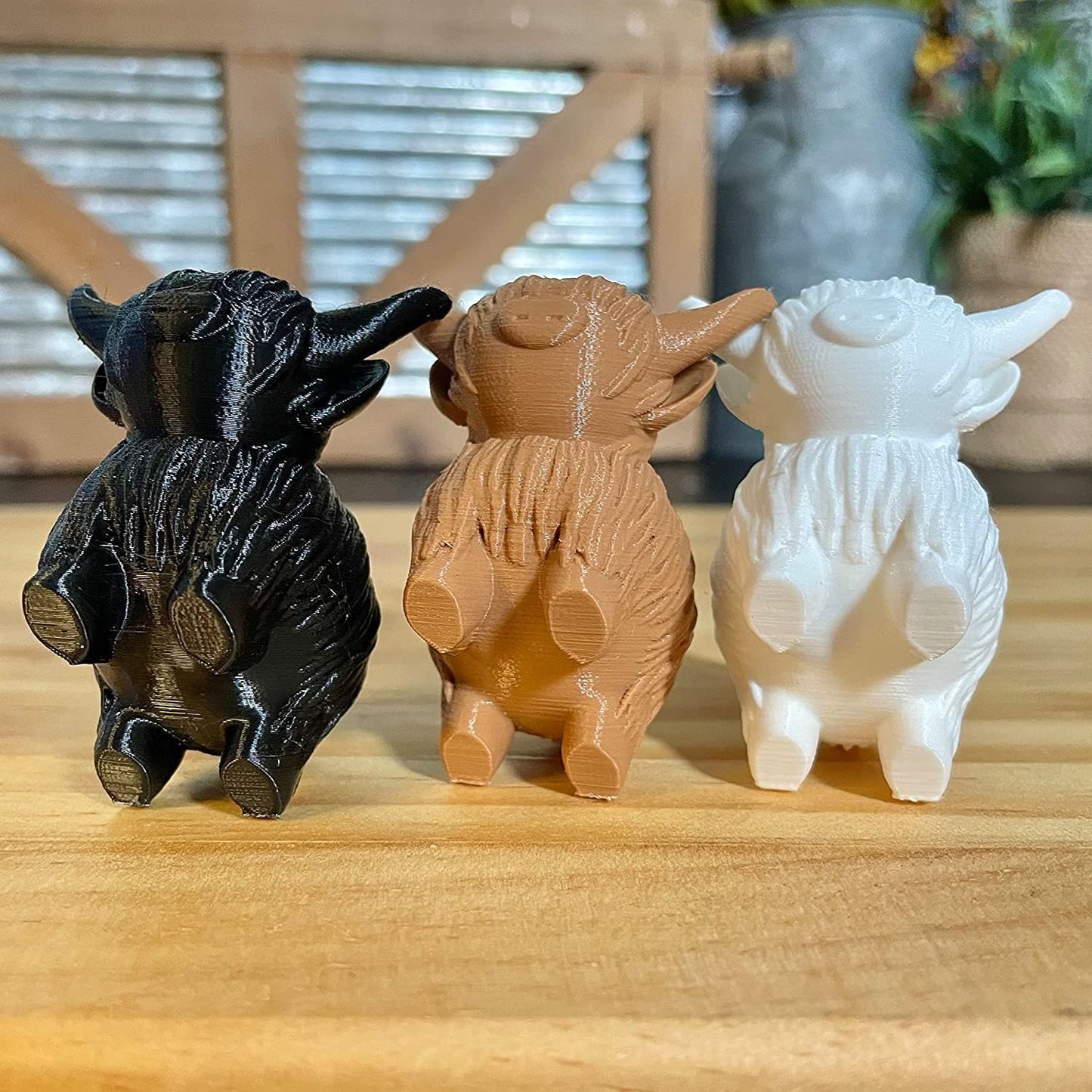 New Plastic Highland Cow Statue