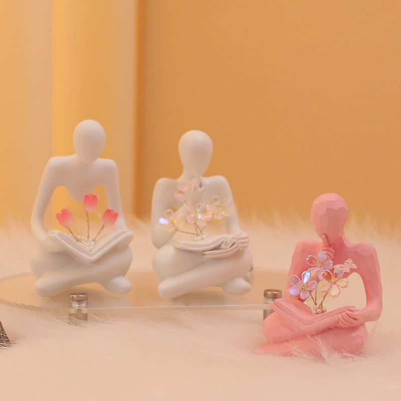 Silence Is The Golden Thinker Small Night Lamp Bouquet Handmade Ornaments Home Decor