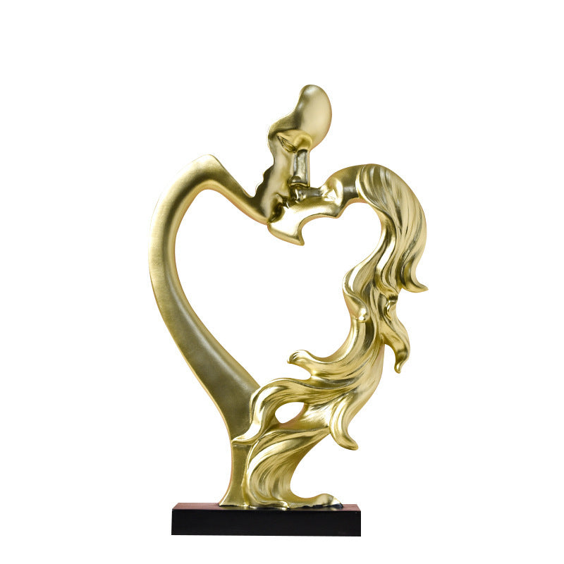 Couple Statue Resin Craft Ornament – Romantic Character Figurine