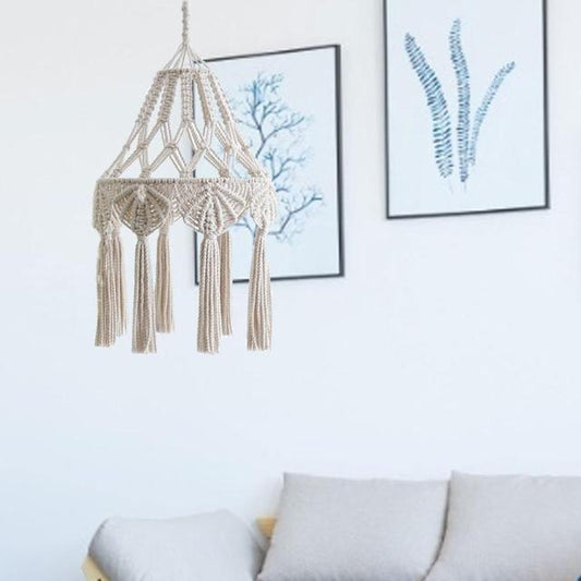 LaceGlow Handmade Macramé Lampshade