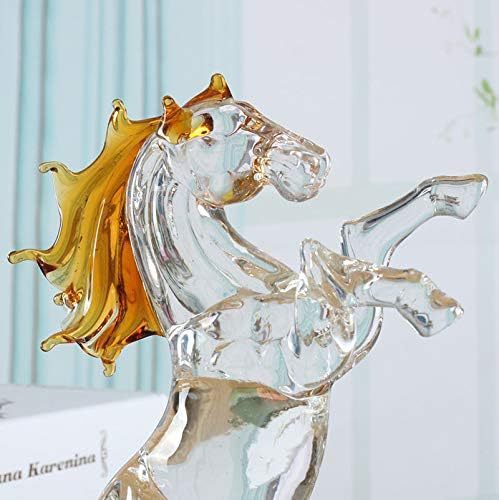 Elegant Crystal Glass Horse Statue for Table Decoration