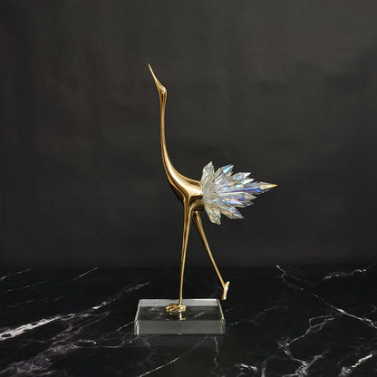Crane Copper Ornaments – Elegant Home Decor for TV Cabinet and Desktop