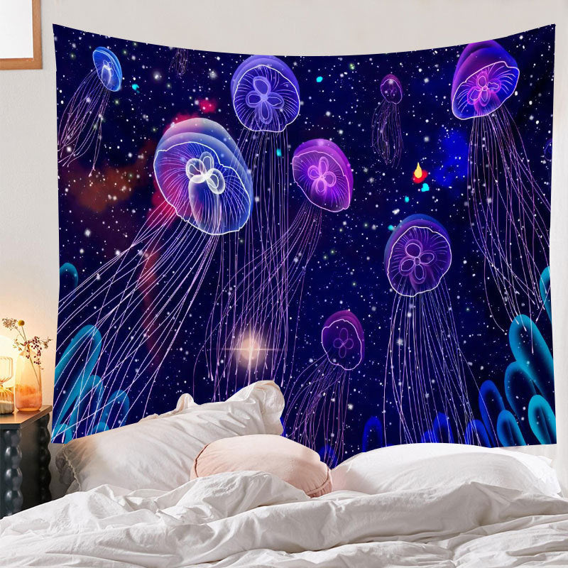 Purple Jellyfish Wall Cloth Tapestry