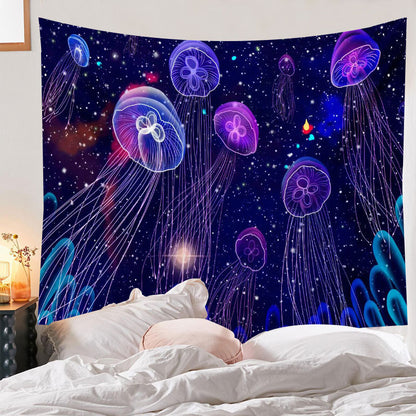 Purple Jellyfish Wall Cloth Tapestry