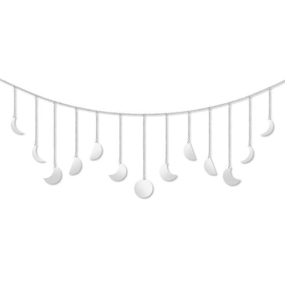 Lunar Eclipse Ornaments Boho Home Decor Moons Simplicity Garland Curtain Home Background Wall Hanging Moon Phase DIY Apartment