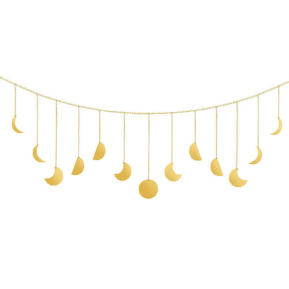 Lunar Eclipse Ornaments Boho Home Decor Moons Simplicity Garland Curtain Home Background Wall Hanging Moon Phase DIY Apartment