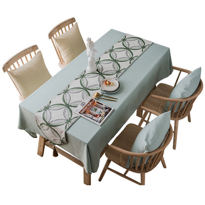 Table Runner Modern Leaf Geometric Copper Flora Jacquard Party Long Table Cover Fabric Simple Home Warm Decoration