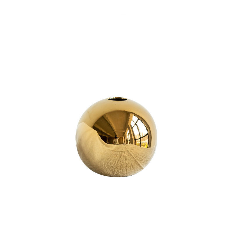 Aurum Sphere Vase – Handmade Golden Elegance