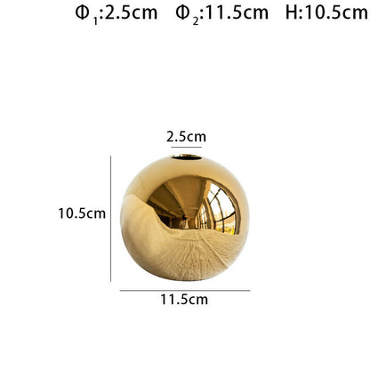 Aurum Sphere Vase – Handmade Golden Elegance