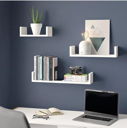 Elegant U-Shaped Wall Shelf Set
