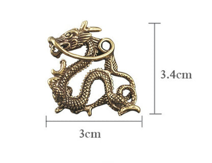 Majestic Dragon Brass Keychain Pendant - Feng Shui Home & Car Decor