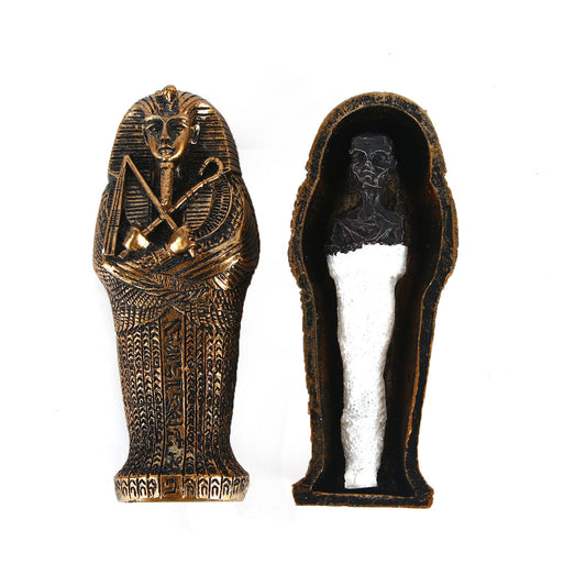 Resin Ancient Egyptian Coffin With Mummy Figurine For Home Decor Art Craft