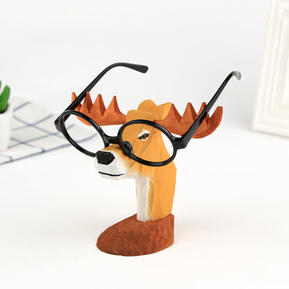 Solid Wooden Creative Fashion Glasses Frame Animal Retro Home Decor